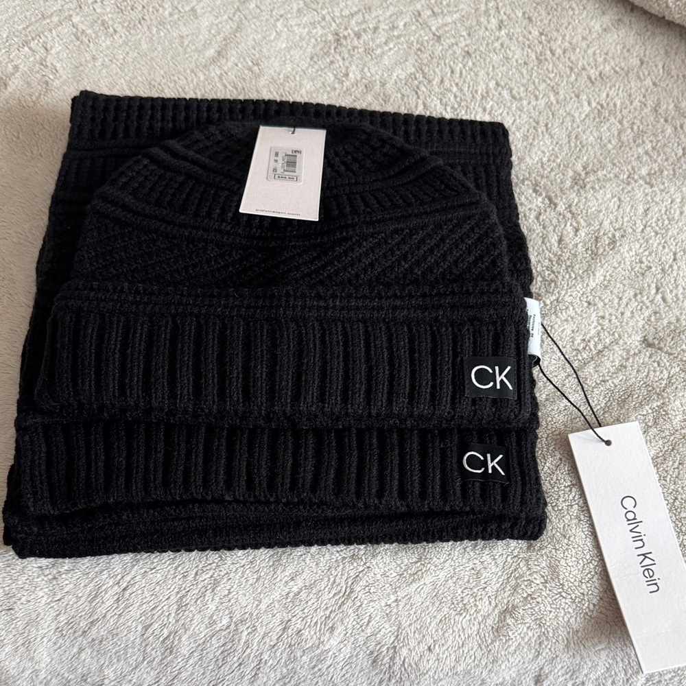 Calvin Klein Black Ribbed Knit Set